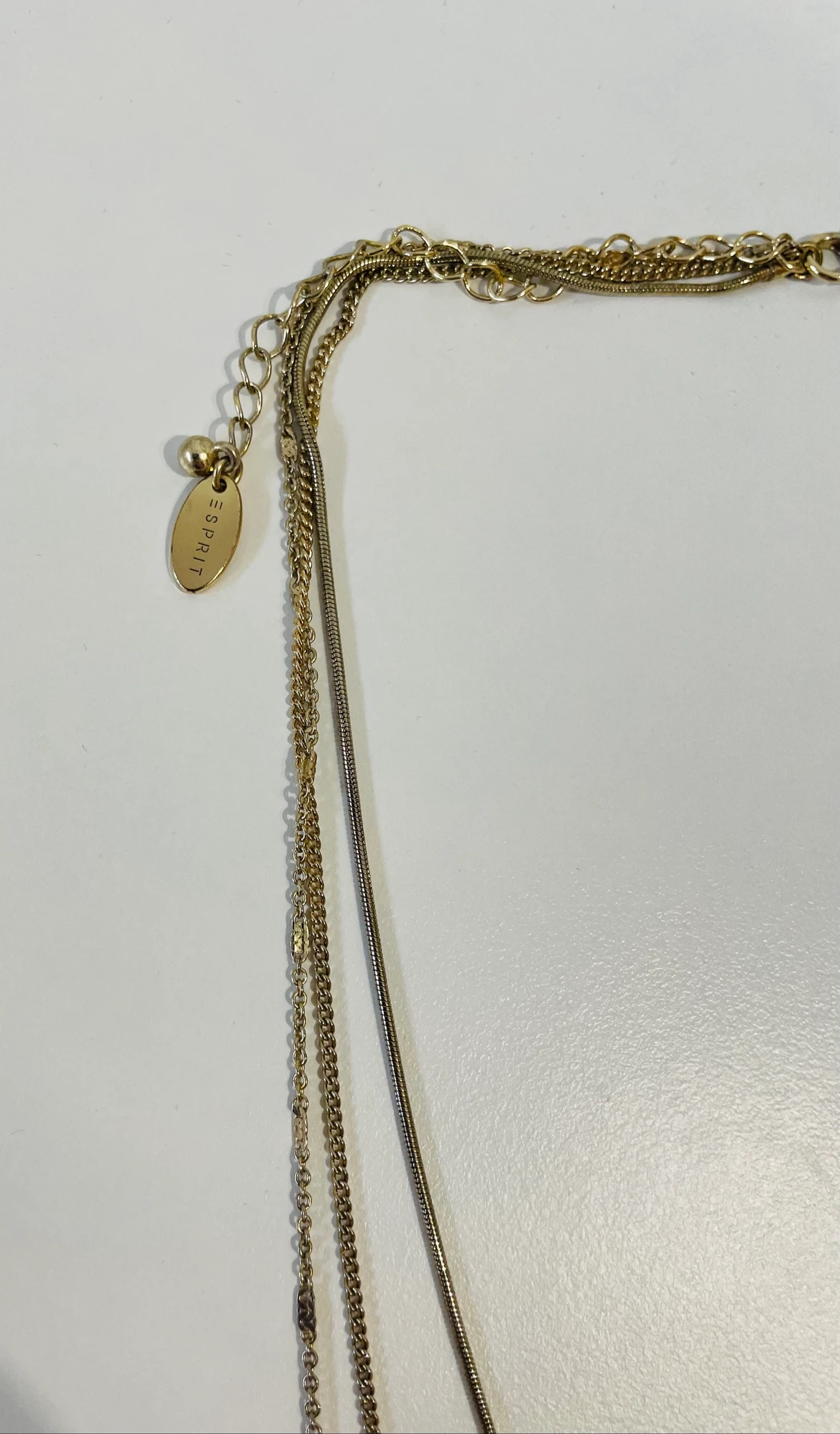 Esprit início dos anos 2000 colar vintage em camadas 3 em um em tom dourado – photo 2